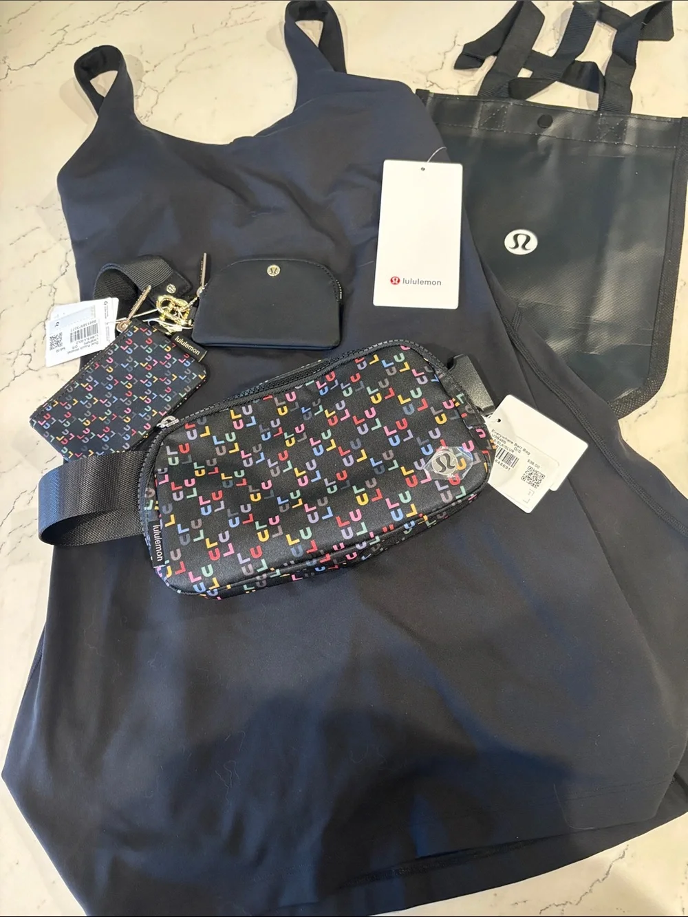 🌈 lululemon “LU” Logo Essentials Bundle - RARE Colorway + Black Align Dress NWT